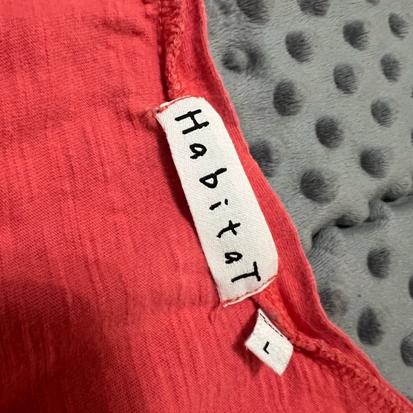 Habitat Womens Large Pink Coral Short Sleeve Blouse - Picture 2 of 3
